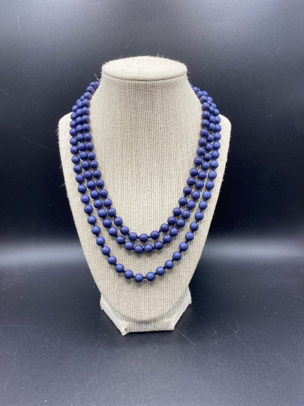 Blue Glass Beads Over The Head 60”